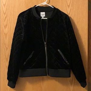 Black velvet bomber jacket